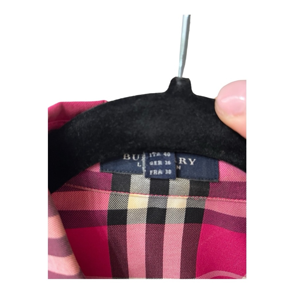 Burberry Women's Pink Plaid Top Size 6 - Picture 11 of 13